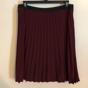 AB Studio Maroon Pleated Skirt